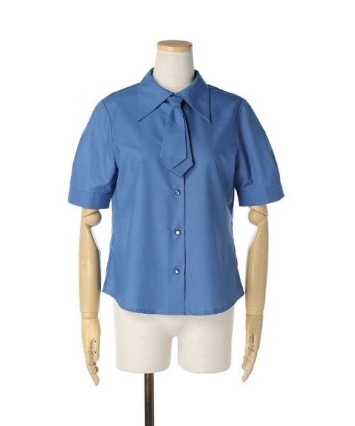 F i.n.t(フィント)の「ネクタイ付きカラーシャツ/fint(シャツ/ブラウス・レディース・ブルー/ピンクベージュ/オフホワイト・FREE)」の6枚目の写真