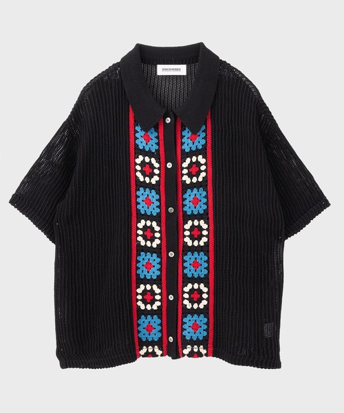DISCOVERED（ディスカバード）の「CROCHET LINE KNIT SHIRTS（シャツ/ブラウス・メンズ・ホワイト/ブラック・3）」の2枚目の写真