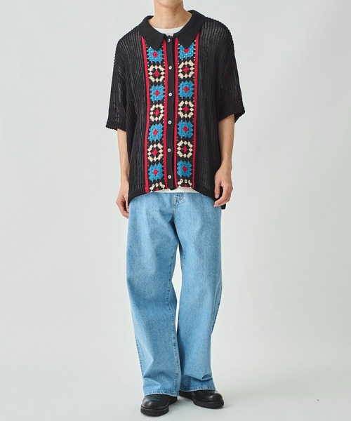 DISCOVERED（ディスカバード）の「CROCHET LINE KNIT SHIRTS（シャツ/ブラウス・メンズ・ホワイト/ブラック・3）」の16枚目の写真