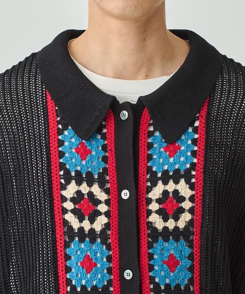DISCOVERED（ディスカバード）の「CROCHET LINE KNIT SHIRTS（シャツ/ブラウス・メンズ・ホワイト/ブラック・3）」の20枚目の写真