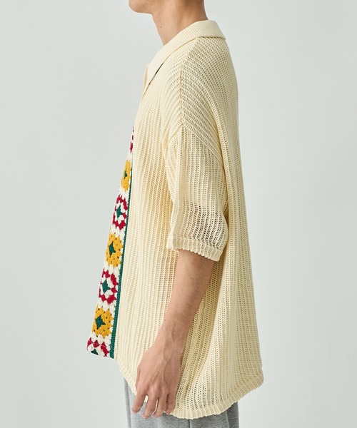 DISCOVERED（ディスカバード）の「CROCHET LINE KNIT SHIRTS（シャツ/ブラウス・メンズ・ホワイト/ブラック・3）」の6枚目の写真