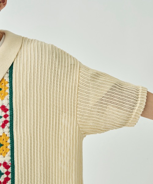 DISCOVERED（ディスカバード）の「CROCHET LINE KNIT SHIRTS（シャツ/ブラウス・メンズ・ホワイト/ブラック・3）」の10枚目の写真