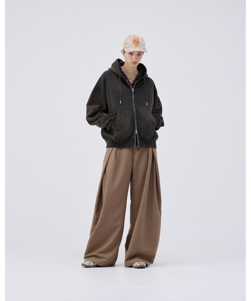 soerte ヘビーウェイトダブルジップ フーディー パーカー サイズ 3 Heavy weight double zip-up hoodie /ヘビーウェイトダブルジップ