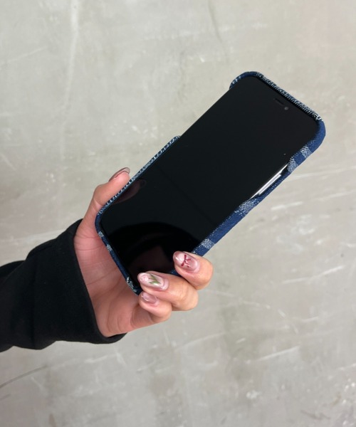 ファッション/美容 iPhone7 セール】デニム素材 チェック ハート / スマホカバー iPhone