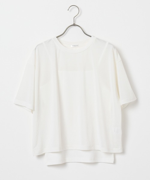 セール】インナー付きシアートップス（Tシャツ/カットソー