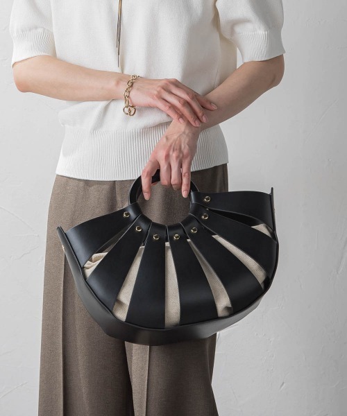 LAUTREAMONT（ロートレアモン）の「レザーコンビバッグ（ハンドバッグ・レディース・ブラック/キャメル・FREE）」の5枚目の写真