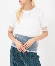 ANAP | チュール×テレコリブTシャツ(Tシャツ/カットソー)