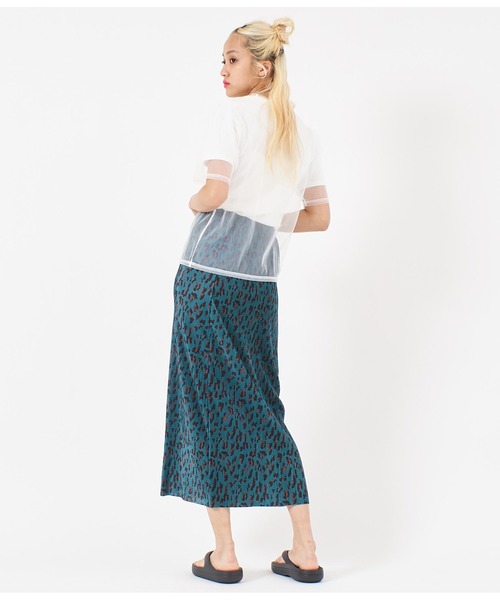 ANAP（アナップ）の「チュール×テレコリブTシャツ（Tシャツ/カットソー・レディース・ブラック/ホワイト/モスグリーン・FREE）」の9枚目の写真