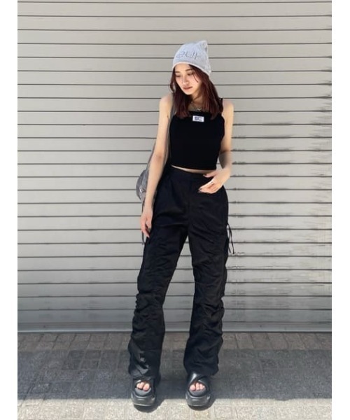 THROW by SLY（スローバイスライ）の「THROW 16 x THROW PAD IN HG RIB CAMI シックスティーン スロー パッド イン ハイゲージ リブ キャミ（キャミソール・レディース・ライトグリーン/ブラック・FREE）」の22枚目の写真