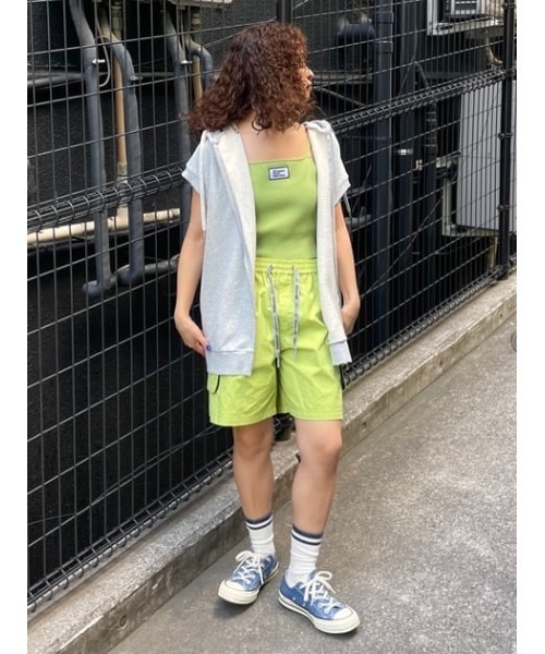 THROW by SLY（スローバイスライ）の「THROW 16 x THROW PAD IN HG RIB CAMI シックスティーン スロー パッド イン ハイゲージ リブ キャミ（キャミソール・レディース・ライトグリーン/ブラック・FREE）」の18枚目の写真