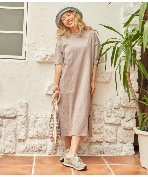 anap mimpi（アナップミンピ）の「無地 スラブ マキシ ロング ワンピース（ワンピース・レディース・ベージュ系その他/ベージュ/ブラック・FREE）」の19枚目の写真