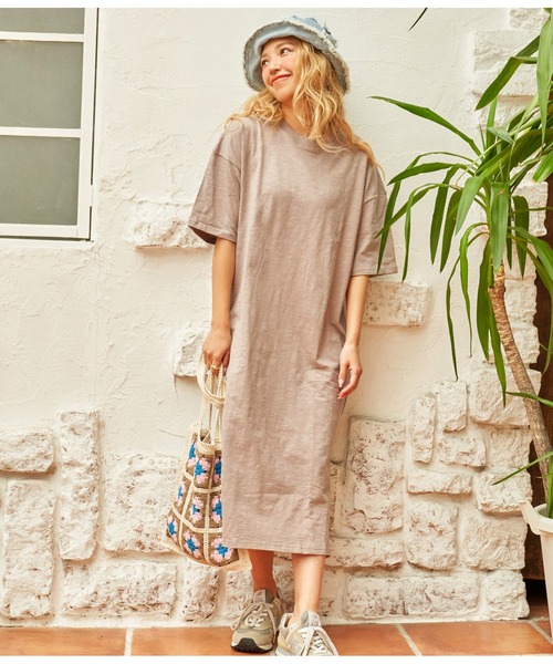 anap mimpi（アナップミンピ）の「無地 スラブ マキシ ロング ワンピース（ワンピース・レディース・ベージュ系その他/ベージュ/ブラック・FREE）」の18枚目の写真