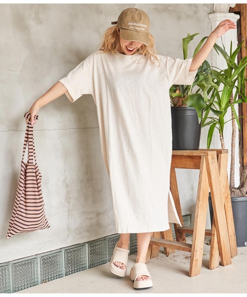 anap mimpi（アナップミンピ）の「無地 スラブ マキシ ロング ワンピース（ワンピース・レディース・ベージュ系その他/ベージュ/ブラック・FREE）」の15枚目の写真