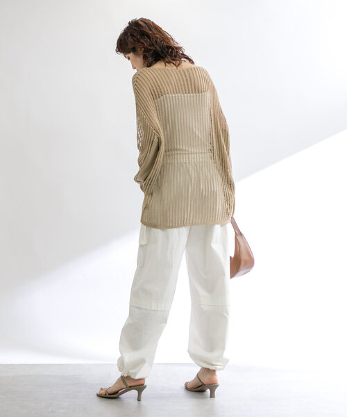 RIVE DROITE（リヴドロワ）の「【シーズンムードを高める】ベルテッドカーゴワイドパンツ（カーゴパンツ・レディース・オフホワイト/ベージュ・36/38）」の20枚目の写真