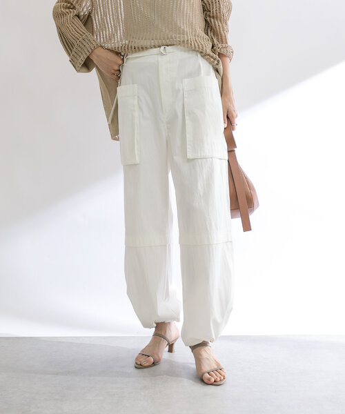RIVE DROITE（リヴドロワ）の「【シーズンムードを高める】ベルテッドカーゴワイドパンツ（カーゴパンツ・レディース・オフホワイト/ベージュ・36/38）」の19枚目の写真