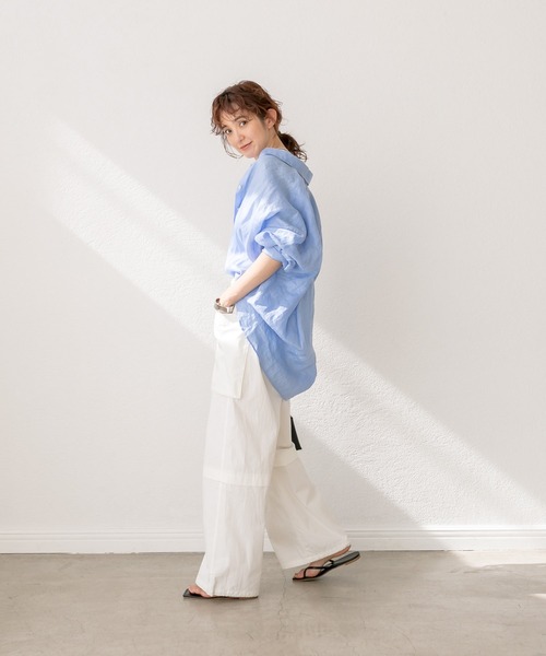 RIVE DROITE（リヴドロワ）の「【シーズンムードを高める】ベルテッドカーゴワイドパンツ（カーゴパンツ・レディース・オフホワイト/ベージュ・36/38）」の11枚目の写真