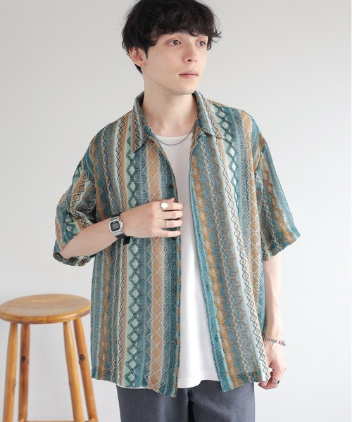 GradedGuard 限定色　2色 RAGEBLUE（レイジブルー）の「MESH JACQUARD LACE SHIRTS