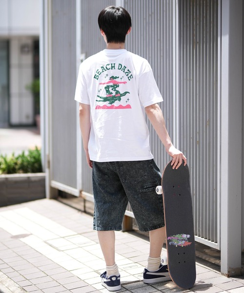ムラサキスポーツ(ムラサキスポーツ)の「【ムラサキスポーツ限定】DEAR LAUREL/ディアローレル 半袖Tシャツ バックプリント Toyameg D24S2120(Tシャツ/カットソー・メンズ・ホワイト/ライトブルー・M/L)」の7枚目の写真