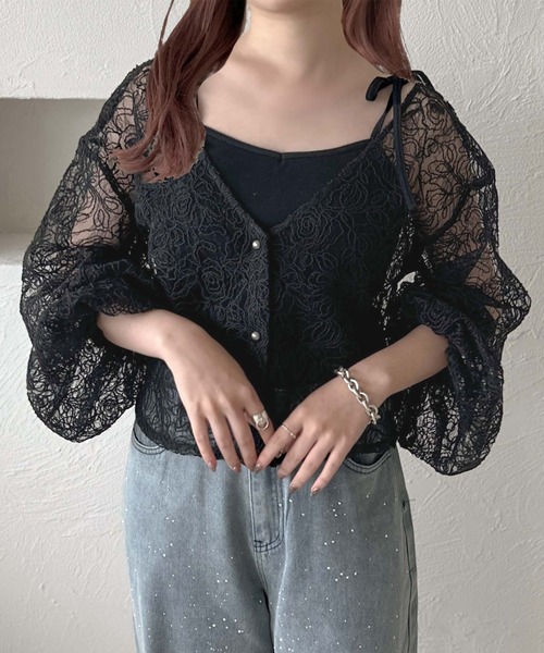 apres jour clair(アプレジュールクレア)の「【apres jour clair】2wayレースブラウス【ZOZOTOWN限定アイテム】(シャツ/ブラウス・レディース・オフホワイト/アイボリー/ブラック・X-LARGE/フリー)」の3枚目の写真