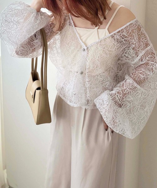 apres jour clair(アプレジュールクレア)の「【apres jour clair】2wayレースブラウス【ZOZOTOWN限定アイテム】(シャツ/ブラウス・レディース・オフホワイト/アイボリー/ブラック・X-LARGE/フリー)」の12枚目の写真