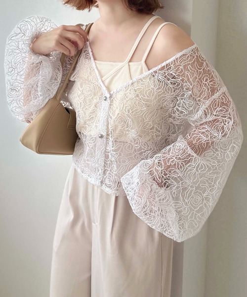 apres jour clair(アプレジュールクレア)の「【apres jour clair】2wayレースブラウス【ZOZOTOWN限定アイテム】(シャツ/ブラウス・レディース・オフホワイト/アイボリー/ブラック・X-LARGE/フリー)」の11枚目の写真