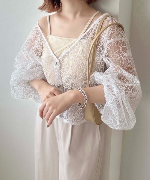 apres jour clair(アプレジュールクレア)の「【apres jour clair】2wayレースブラウス【ZOZOTOWN限定アイテム】(シャツ/ブラウス・レディース・オフホワイト/アイボリー/ブラック・X-LARGE/フリー)」の14枚目の写真