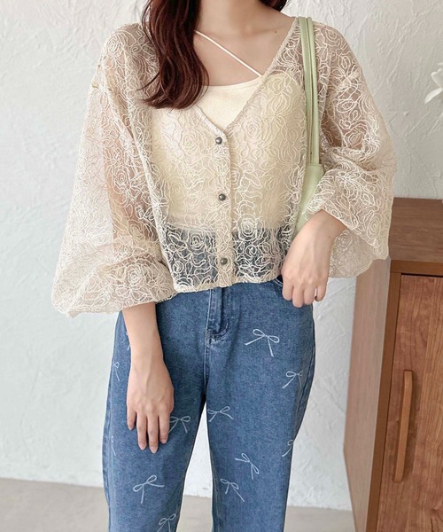 apres jour clair(アプレジュールクレア)の「【apres jour clair】2wayレースブラウス【ZOZOTOWN限定アイテム】(シャツ/ブラウス・レディース・オフホワイト/アイボリー/ブラック・X-LARGE/フリー)」の10枚目の写真