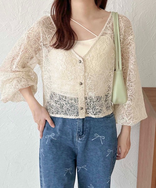 apres jour clair(アプレジュールクレア)の「【apres jour clair】2wayレースブラウス【ZOZOTOWN限定アイテム】(シャツ/ブラウス・レディース・オフホワイト/アイボリー/ブラック・X-LARGE/フリー)」の9枚目の写真