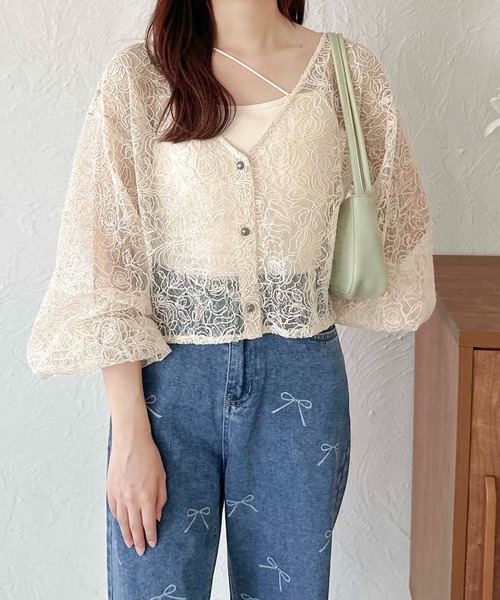 apres jour clair(アプレジュールクレア)の「【apres jour clair】2wayレースブラウス【ZOZOTOWN限定アイテム】(シャツ/ブラウス・レディース・オフホワイト/アイボリー/ブラック・X-LARGE/フリー)」の8枚目の写真