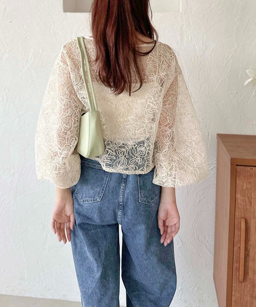apres jour clair(アプレジュールクレア)の「【apres jour clair】2wayレースブラウス【ZOZOTOWN限定アイテム】(シャツ/ブラウス・レディース・オフホワイト/アイボリー/ブラック・X-LARGE/フリー)」の6枚目の写真