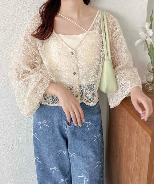apres jour clair(アプレジュールクレア)の「【apres jour clair】2wayレースブラウス【ZOZOTOWN限定アイテム】(シャツ/ブラウス・レディース・オフホワイト/アイボリー/ブラック・X-LARGE/フリー)」の5枚目の写真