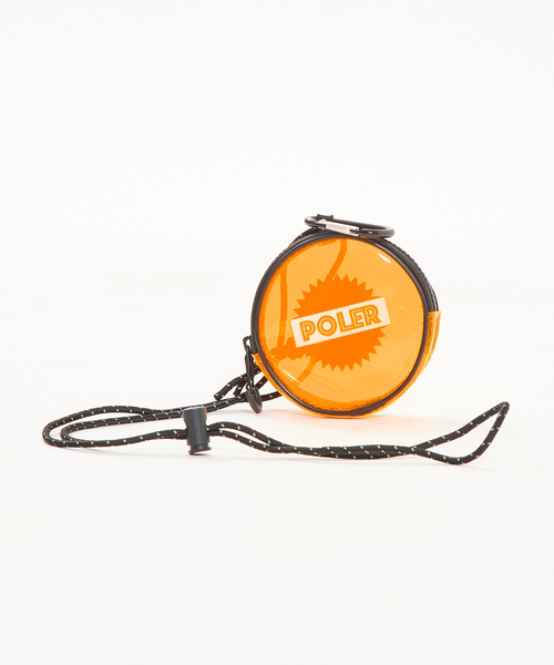 POLeR(ポーラー)の「【POLeR/ポーラー】PVC ROUND POUCH/モバイルポーチ(エコバッグ/サブバッグ・メンズ・クリア/オレンジ・フリー)」の5枚目の写真