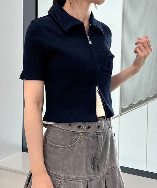 MAGPIEROBIN(マグパイロビン)の「MAGPIE ROBIN/ROLL SPAN カーディガン(カーディガン/ボレロ・レディース・ピンク/ホワイト/ネイビー・FREE)」の16枚目の写真