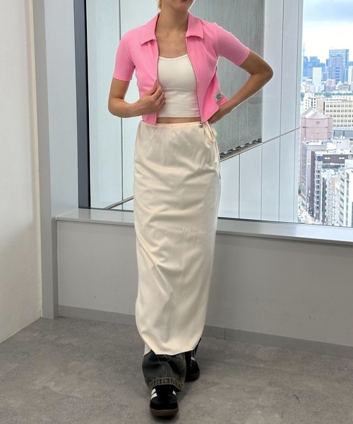 MAGPIEROBIN(マグパイロビン)の「MAGPIE ROBIN/ROLL SPAN カーディガン(カーディガン/ボレロ・レディース・ピンク/ホワイト/ネイビー・FREE)」の4枚目の写真