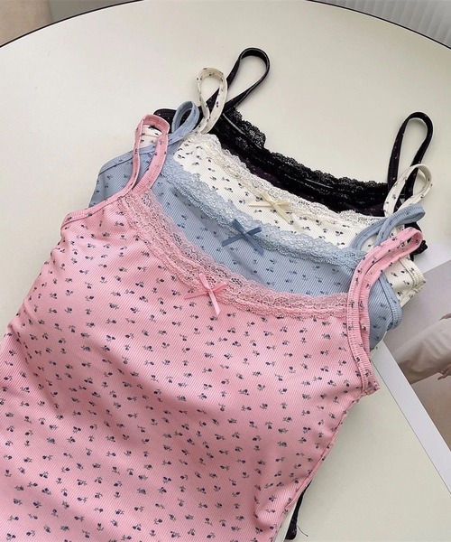 セール】【 Port / ポート 】 小花柄 レース リボン カップ付き