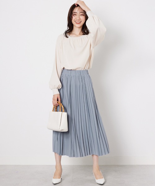 BELLUNA PLUS(ベルーナ)の「洗っても形が崩れにくい!プリーツスカート(スカート・レディース・ベージュ/ライトグリーン/ブラック/グレー・SMALL/MEDIUM/LARGE/X-LARGE)」の7枚目の写真