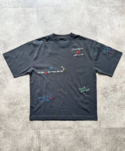 CPCM(シーピーシーエム)の「落書き刺繍T2(Tシャツ/カットソー・レディース・チャコールグレー/ホワイト/オレンジ/グレー・MEDIUM/LARGE)」の16枚目の写真