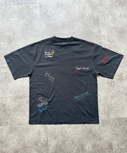 CPCM(シーピーシーエム)の「落書き刺繍T2(Tシャツ/カットソー・レディース・チャコールグレー/ホワイト/オレンジ/グレー・MEDIUM/LARGE)」の17枚目の写真