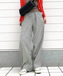 Q | ストライプリラックスパンツ(その他パンツ)