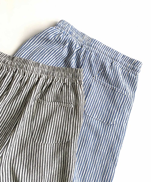 Q(キュー)の「ストライプリラックスパンツ(その他パンツ・レディース・ブルー系/ブラック系・MEDIUM)」の14枚目の写真