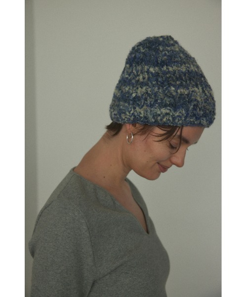 BLACK BY MOUSSY(ブラックバイマウジー)の「unevenness hat(アンイーヴンネスハット)(ニットキャップ/ビーニー・レディース・ピンク系その他/ブルー系その他・FREE)」の2枚目の写真