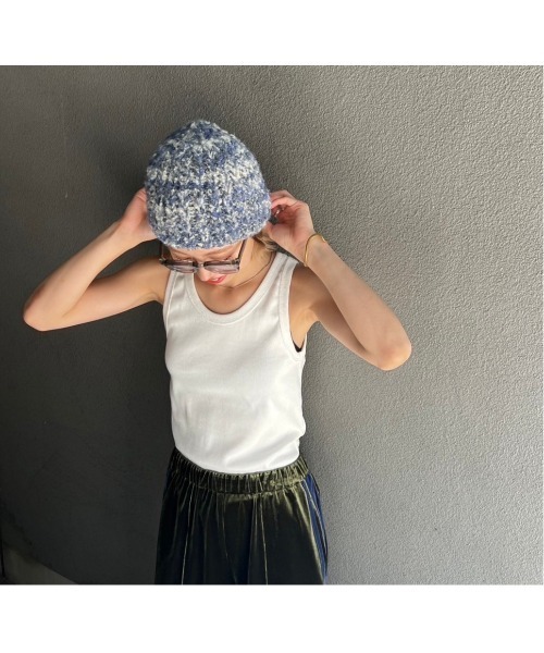 BLACK BY MOUSSY(ブラックバイマウジー)の「unevenness hat(アンイーヴンネスハット)(ニットキャップ/ビーニー・レディース・ピンク系その他/ブルー系その他・FREE)」の21枚目の写真
