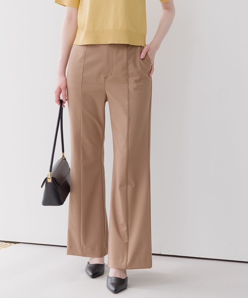 Andemiu（アンデミュウ）の「【LサイズWEB限定】ピンタックフレアパンツ136047（スラックス・レディース・ベージュ/オレンジ/ブラウン/ブラック・SMALL/MEDIUM/LARGE）」の3枚目の写真