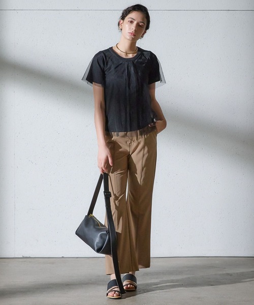 Andemiu（アンデミュウ）の「【LサイズWEB限定】ピンタックフレアパンツ136047（スラックス・レディース・ベージュ/オレンジ/ブラウン/ブラック・SMALL/MEDIUM/LARGE）」の22枚目の写真