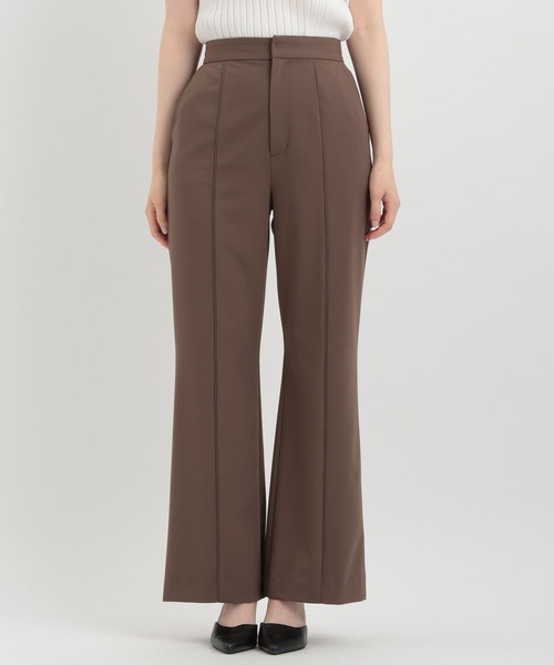 Andemiu（アンデミュウ）の「【LサイズWEB限定】ピンタックフレアパンツ136047（スラックス・レディース・ベージュ/オレンジ/ブラウン/ブラック・SMALL/MEDIUM/LARGE）」の9枚目の写真