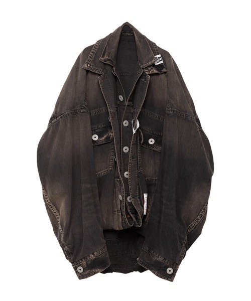 Maison MIHARA YASUHIRO(メゾンミハラヤスヒロ)の「Denim Layered Jacket(デニムジャケット・レディース・ブラック/インディゴブルー・38/36)」の2枚目の写真