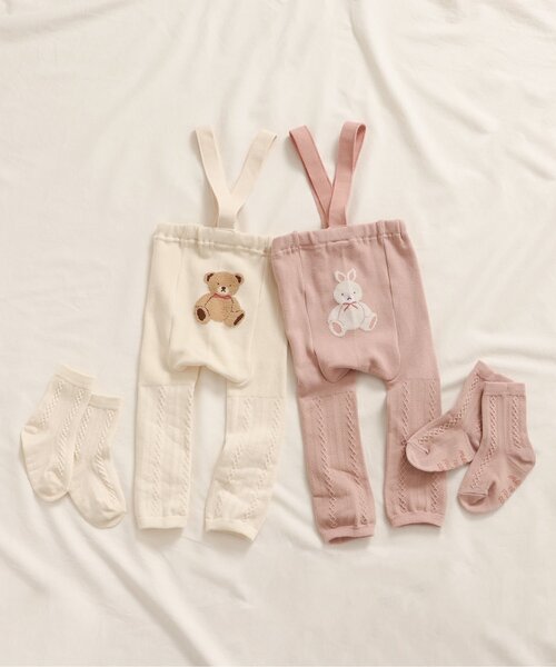 apres les cours（アプレレクール）の「おしりモチーフレギンスセット（レギンス/スパッツ・キッズ・ピンク/アイボリー・80）」の3枚目の写真