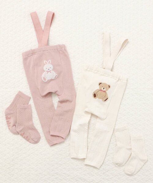 apres les cours（アプレレクール）の「おしりモチーフレギンスセット（レギンス/スパッツ・キッズ・ピンク/アイボリー・80）」の4枚目の写真