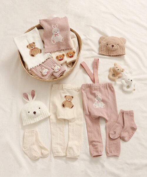 apres les cours（アプレレクール）の「おしりモチーフレギンスセット（レギンス/スパッツ・キッズ・ピンク/アイボリー・80）」の7枚目の写真