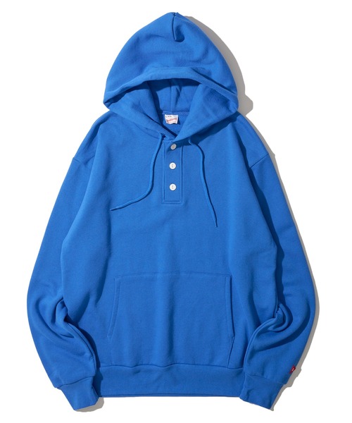 Healthknit（ヘルスニット）の「【Healthknit】Classic Sweat Henley-Hoodie L/S / ヘンリーネック プルオーバーパーカー（パーカー・メンズ・グレー/チャコールグレー/ブルー/レッド/マスタード・MEDIUM/LARGE/X-LARGE）」の10枚目の写真